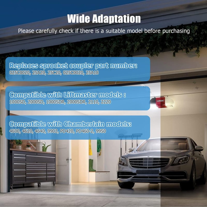 Ancable Screw Drive Coupler Part for LiftMaster, 6-Pack Garage Door Opener Sprocket Coupler Part for LiftMaster Chamberlain Craftsman Garage Door Opener - Image 5